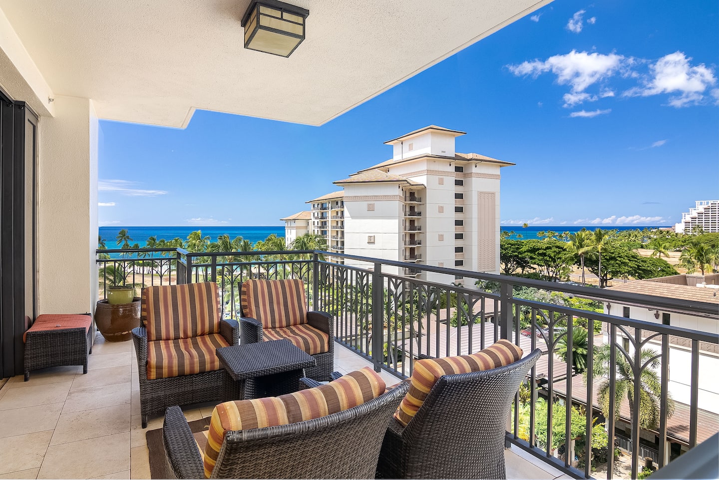 Ocean views from the villa’s furnished private lanai